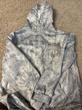 SHEIN Gray Marble Print Hoodie